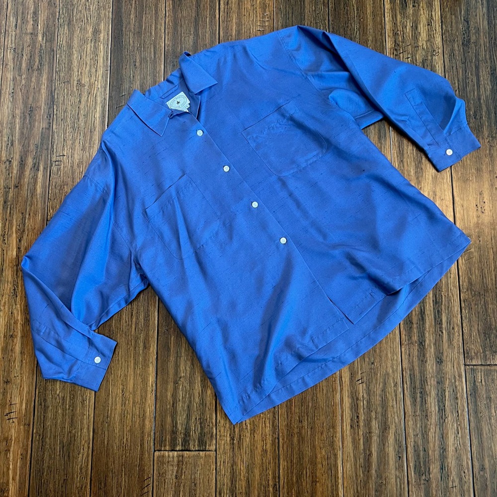 100% Silk Button Up Arleen Bowman Chin Chin Oversized Lagenlook